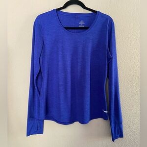 Prana Women’s Revere Long Sleeve Tee Shirt in Cobalt Blue Sz M Gorpcore Hiking